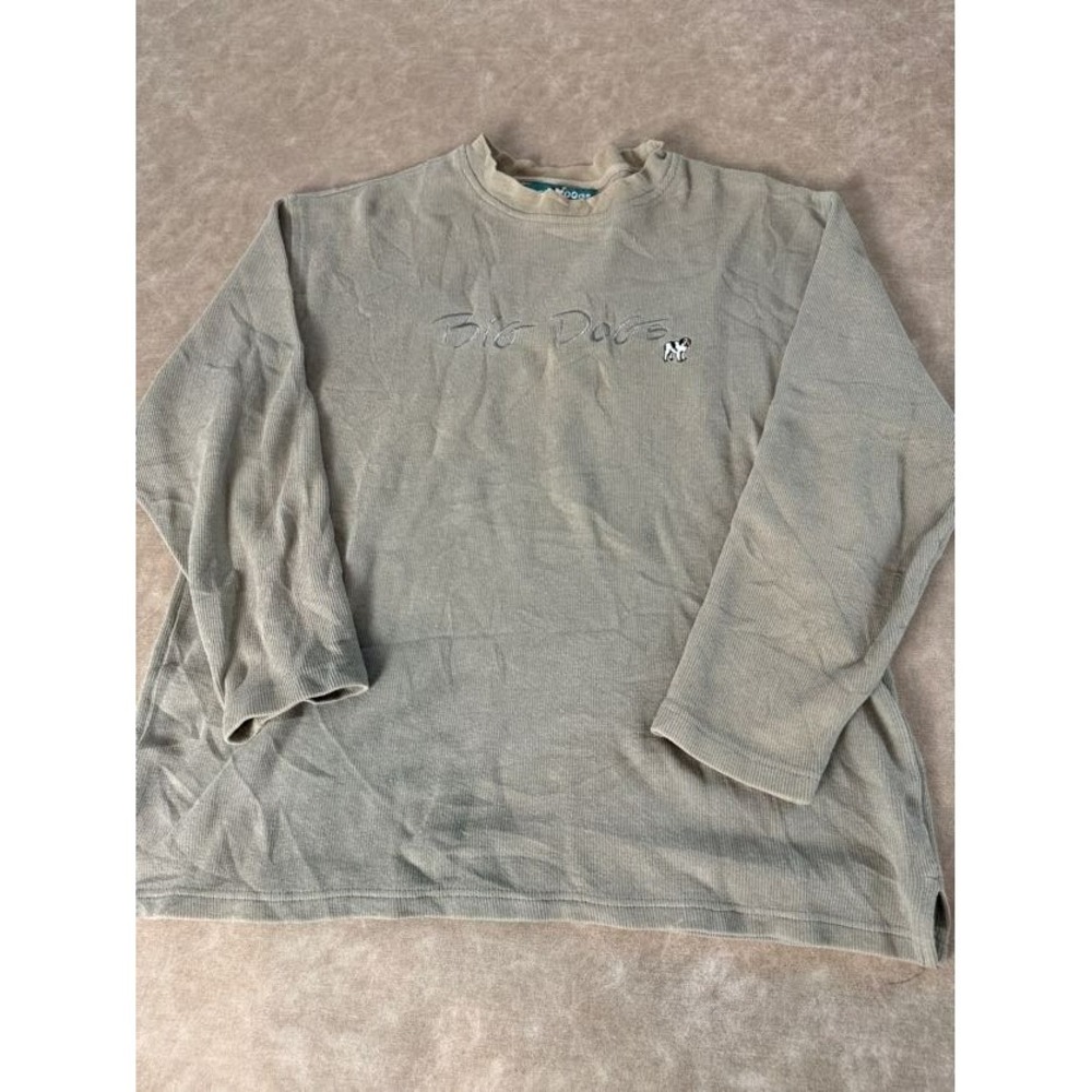 Big Dogs Mens Crewneck Embroidered Logo Sweater Long Sleeve Cotton Brown‎ Large